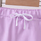 Purple scallop hem bow skort