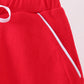 Red scallop hem bow skort