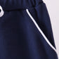 Navy scallop hem bow skort