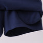 Navy scallop hem bow skort