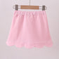 Pink scallop hem bow skort