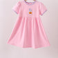 Pink ghost pumpkin embroidery dress
