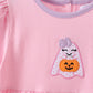 Pink ghost pumpkin embroidery dress