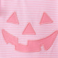 Pink stripe Smirk face applique dress