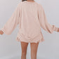 Jet Stream Corded Lantern Sleeve Top High Waist Ruffled Mini Skort Set