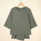 Laurel Green Solid Color Oversize Tee Tie Wrap Mini Skort 2pcs Set