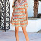White Tulip Floral Print Cotton Puff Short Sleeve Mini Dress
