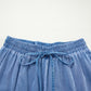 Beau Blue Drawstring Elastic Waist Pocketed Loose Denim Pants