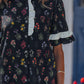 Black Contrast Frilled Trim Short Sleeve Floral Shirt