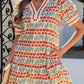 White Tulip Floral Print Cotton Puff Short Sleeve Mini Dress