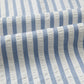 Sky Blue Stripe Leopard Trim V Neck Button Down Half Sleeve Shirt