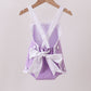 Purple ribbon ruffle bow bubble