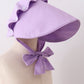 Purple ruffle bow bonnet