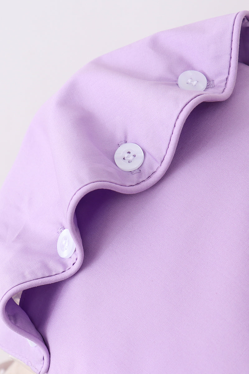 Purple ruffle bow bonnet