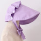 Purple ruffle bow bonnet