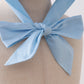 Blue ruffle bow bonnet