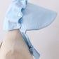 Blue ruffle bow bonnet