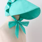 Green ruffle bow bonnet