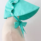 Green ruffle bow bonnet