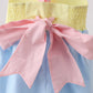 Yellow & blue ruffle bow bubble