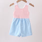 Pink & blue ruffle bow bubble