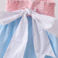 Pink & blue ruffle bow bubble