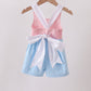Pink & blue ruffle bow bubble