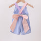 Blue ruffle bow bubble