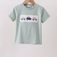 Green vehicle embroidery top