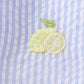 Blue stripe seersucker lemon embroidery scalloped bloomer set