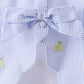 Blue stripe seersucker lemon embroidery scalloped bloomer set