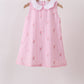 Pink stripe seersucker flamingo dress
