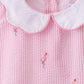Pink stripe seersucker flamingo dress