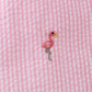Pink stripe seersucker flamingo dress