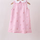 Pink stripe seersucker flamingo dress