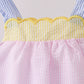 Pink stripe seersucker bow bubble