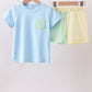 Colorblock pocket shorts set