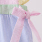 Pink&blue seersucker ruffle bubble