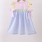 Pink&blue seersucker ruffle dress