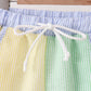 Yellow&green seersucker shorts