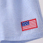 Blue flag embroidery gingham shorts