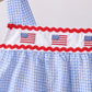 Blue flag embroidery ruffle bloomer set