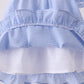 Blue flag embroidery ruffle bloomer set