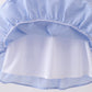Blue flag embroidery ruffle dress