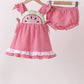 Red watermelon ruffle gingham bloomer set