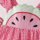 Red watermelon ruffle gingham bloomer set