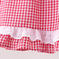 Red watermelon ruffle gingham bloomer set