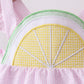 Pink lemon ruffle gingham bloomer set