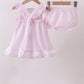 Pink lemon ruffle gingham bloomer set