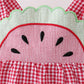 Red watermelon ruffle gingham dress